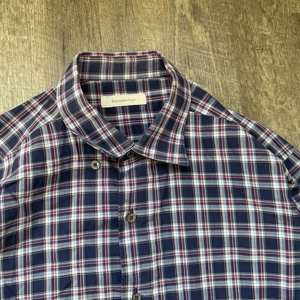 Ermenegildo Zegna Shirt Men XL Designer Plaid Luxe Dress Work Turkey‎ Premium